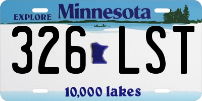MN license plate 326LST