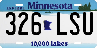 MN license plate 326LSU