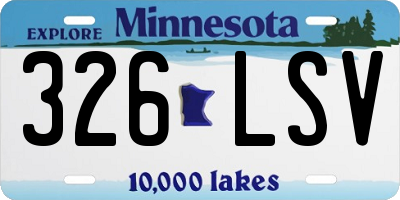 MN license plate 326LSV
