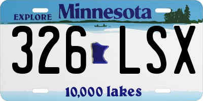 MN license plate 326LSX