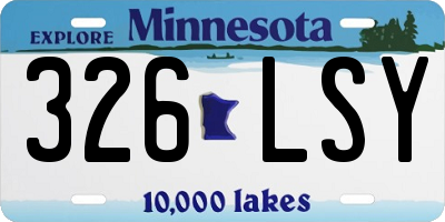 MN license plate 326LSY