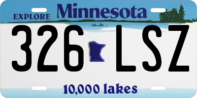 MN license plate 326LSZ