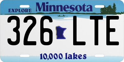 MN license plate 326LTE