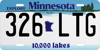 MN license plate 326LTG