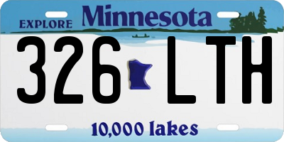 MN license plate 326LTH