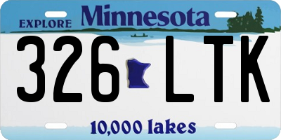 MN license plate 326LTK