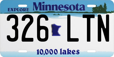 MN license plate 326LTN