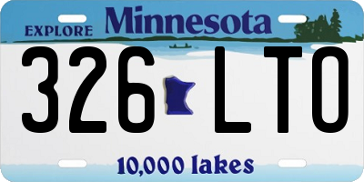 MN license plate 326LTO