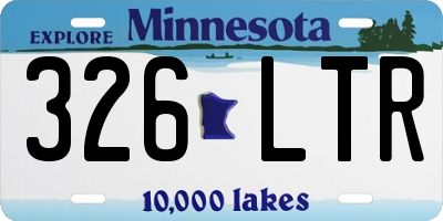 MN license plate 326LTR
