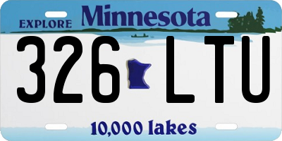 MN license plate 326LTU