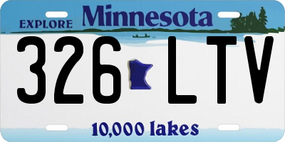 MN license plate 326LTV