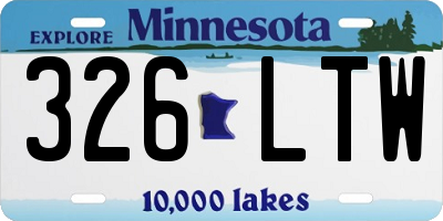 MN license plate 326LTW