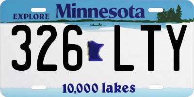 MN license plate 326LTY