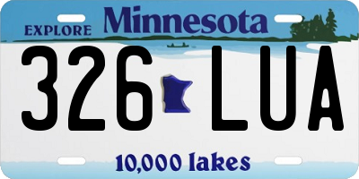 MN license plate 326LUA