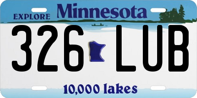MN license plate 326LUB