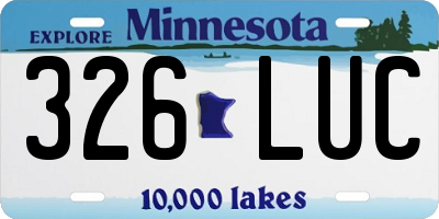 MN license plate 326LUC
