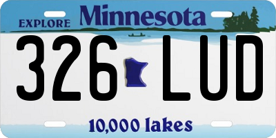 MN license plate 326LUD