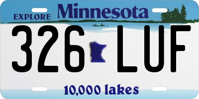 MN license plate 326LUF