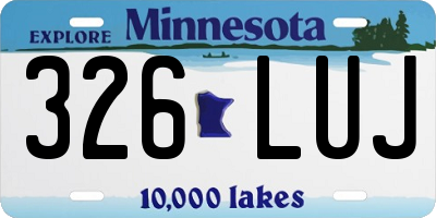 MN license plate 326LUJ