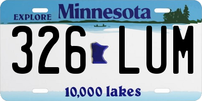 MN license plate 326LUM