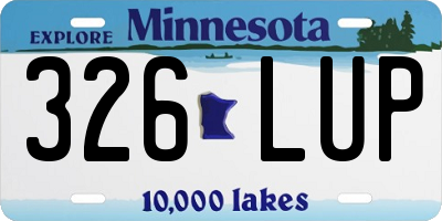 MN license plate 326LUP