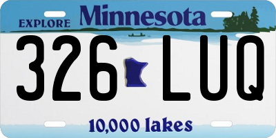 MN license plate 326LUQ