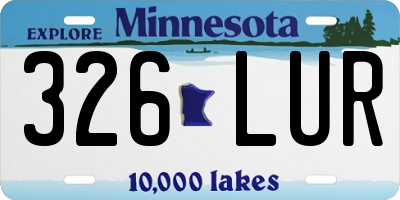 MN license plate 326LUR