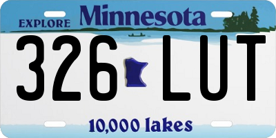MN license plate 326LUT