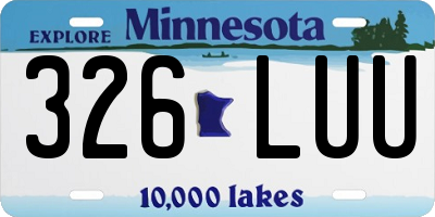 MN license plate 326LUU