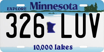 MN license plate 326LUV