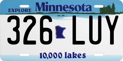 MN license plate 326LUY