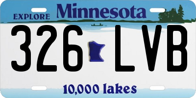 MN license plate 326LVB