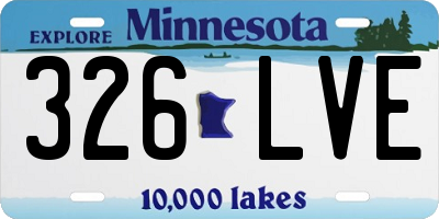 MN license plate 326LVE