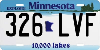 MN license plate 326LVF