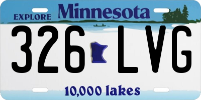 MN license plate 326LVG