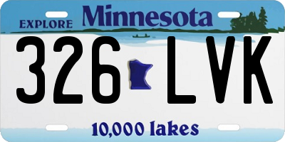 MN license plate 326LVK