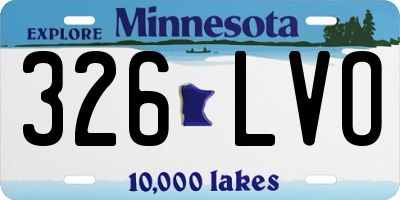 MN license plate 326LVO