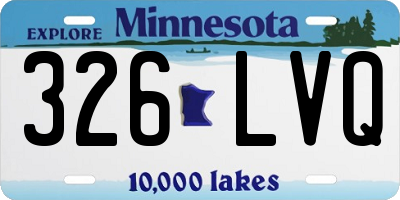MN license plate 326LVQ