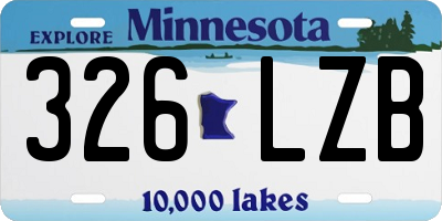 MN license plate 326LZB