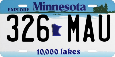 MN license plate 326MAU