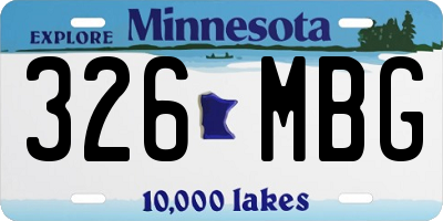 MN license plate 326MBG