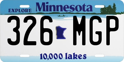 MN license plate 326MGP