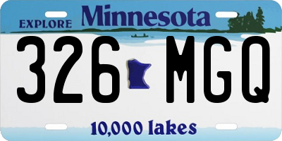 MN license plate 326MGQ