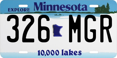 MN license plate 326MGR