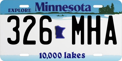 MN license plate 326MHA