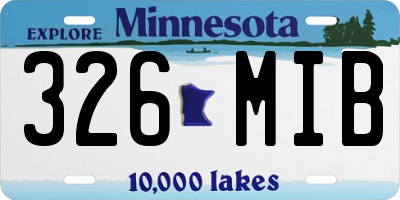 MN license plate 326MIB