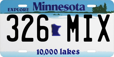 MN license plate 326MIX