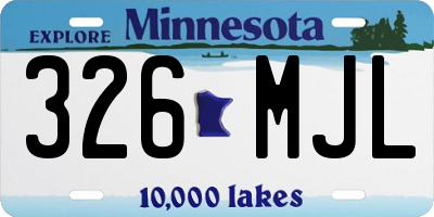 MN license plate 326MJL