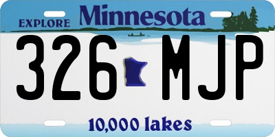 MN license plate 326MJP