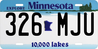 MN license plate 326MJU